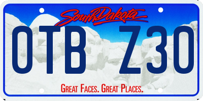 SD license plate 0TBZ30