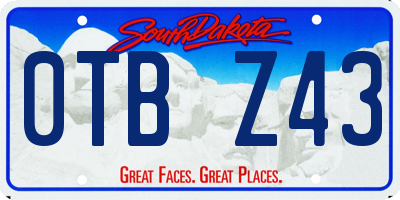 SD license plate 0TBZ43