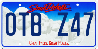 SD license plate 0TBZ47