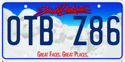 SD license plate 0TBZ86