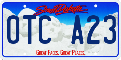 SD license plate 0TCA23