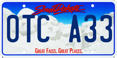 SD license plate 0TCA33