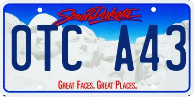 SD license plate 0TCA43