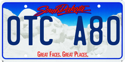 SD license plate 0TCA80