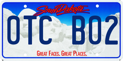 SD license plate 0TCB02