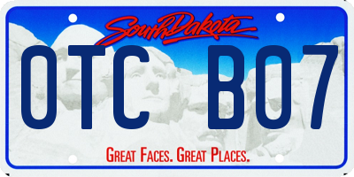 SD license plate 0TCB07