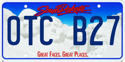 SD license plate 0TCB27