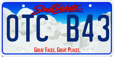 SD license plate 0TCB43