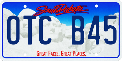 SD license plate 0TCB45