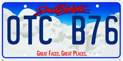 SD license plate 0TCB76