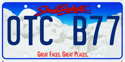 SD license plate 0TCB77