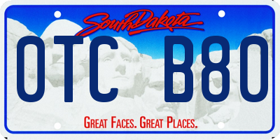 SD license plate 0TCB80