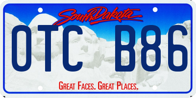 SD license plate 0TCB86