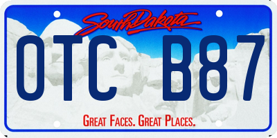 SD license plate 0TCB87