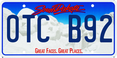 SD license plate 0TCB92