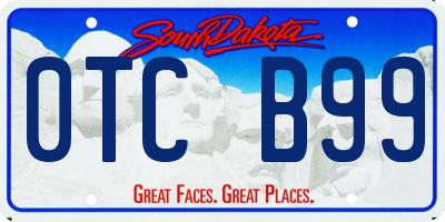 SD license plate 0TCB99