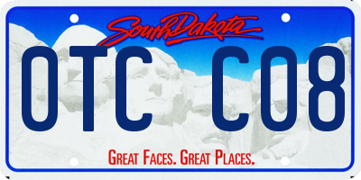 SD license plate 0TCC08