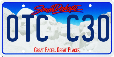 SD license plate 0TCC30