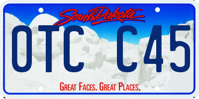 SD license plate 0TCC45