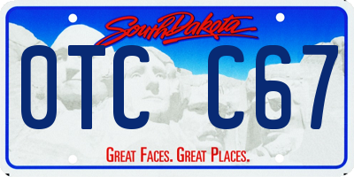 SD license plate 0TCC67
