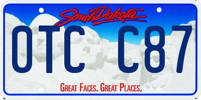SD license plate 0TCC87