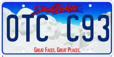 SD license plate 0TCC93