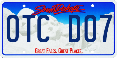 SD license plate 0TCD07
