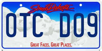 SD license plate 0TCD09
