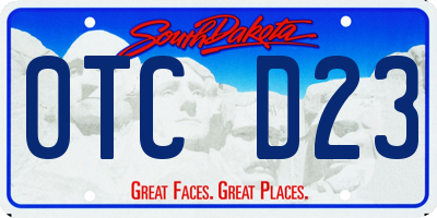 SD license plate 0TCD23