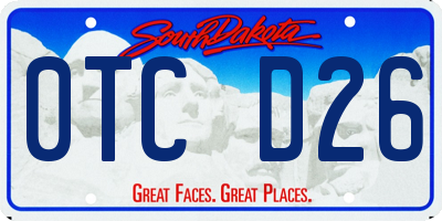 SD license plate 0TCD26