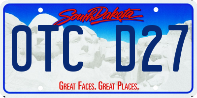 SD license plate 0TCD27