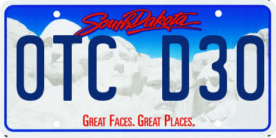 SD license plate 0TCD30