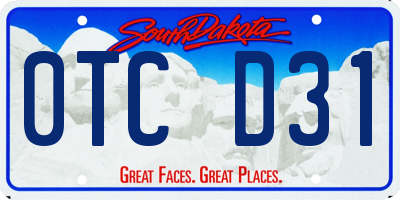 SD license plate 0TCD31