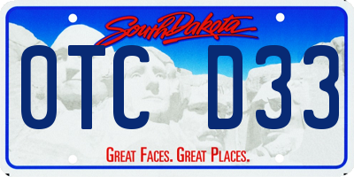 SD license plate 0TCD33