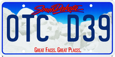 SD license plate 0TCD39