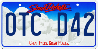 SD license plate 0TCD42