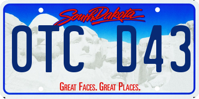 SD license plate 0TCD43