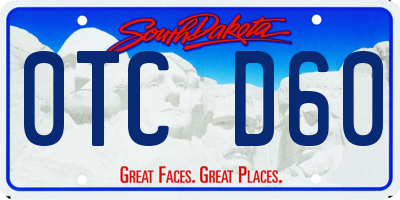 SD license plate 0TCD60