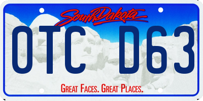 SD license plate 0TCD63