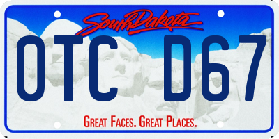 SD license plate 0TCD67