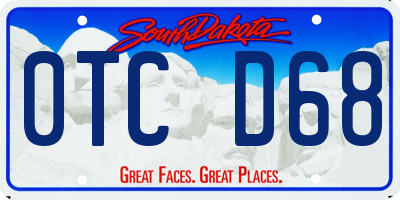 SD license plate 0TCD68