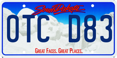 SD license plate 0TCD83