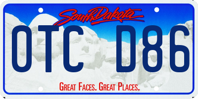 SD license plate 0TCD86