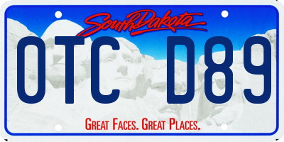 SD license plate 0TCD89