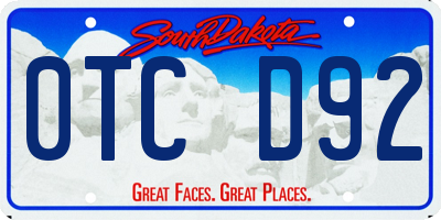SD license plate 0TCD92