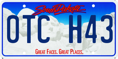 SD license plate 0TCH43