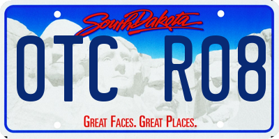 SD license plate 0TCR08