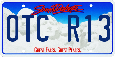 SD license plate 0TCR13