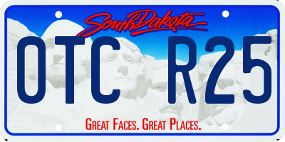 SD license plate 0TCR25