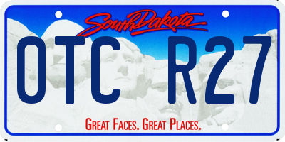 SD license plate 0TCR27